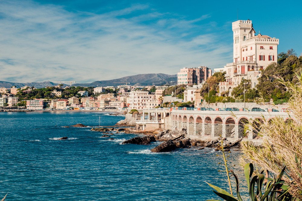 A picturesque coastal town with charming architecture, scenic views, and a beautiful seaside promenade.